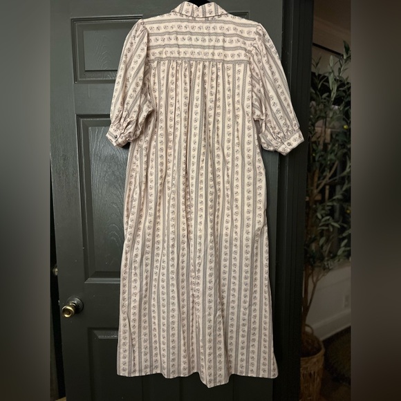 Striped Beige Midi Dress - Picture 3 of 3